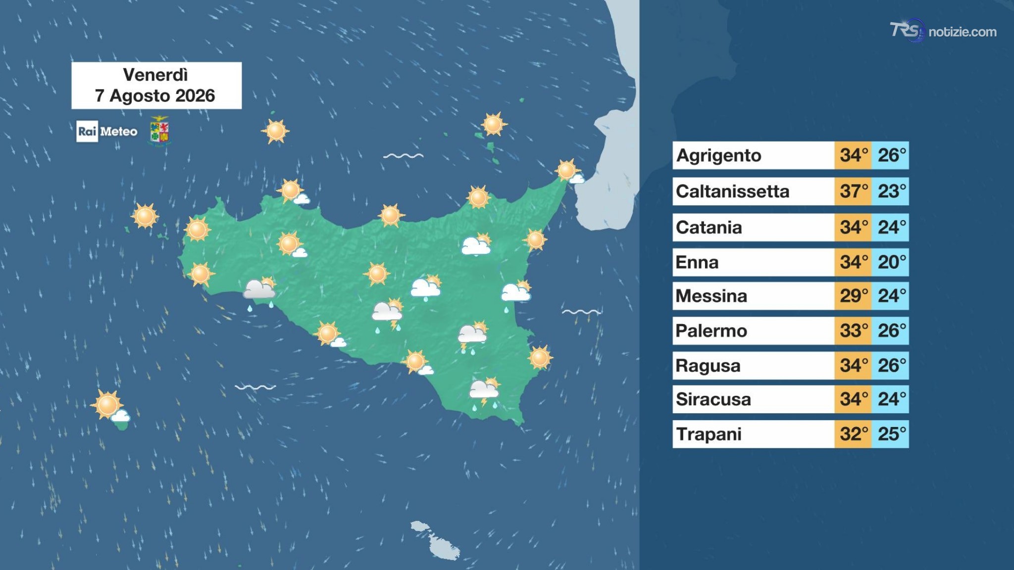 Le previsioni meteo per il fine settimana