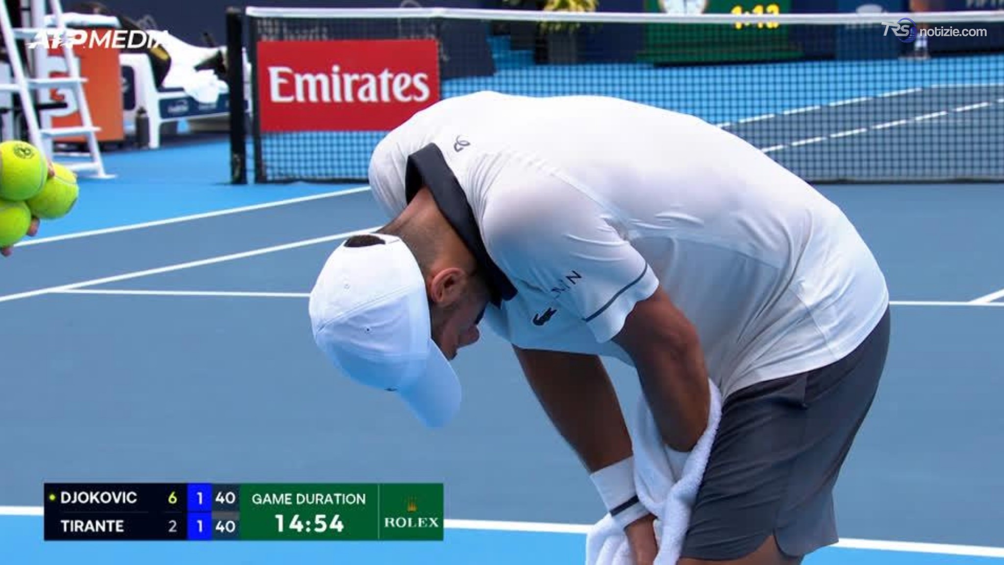 Djokovic fiaccato dal caldo a Cincinnati, battuto al primo turno da Tirante