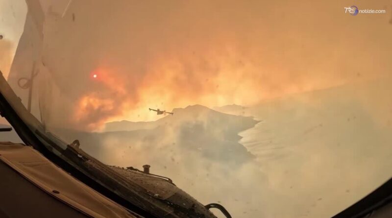 Croazia, l’inferno di fuoco visto dal Canadair in azione contro gli incendi in Dalmazia