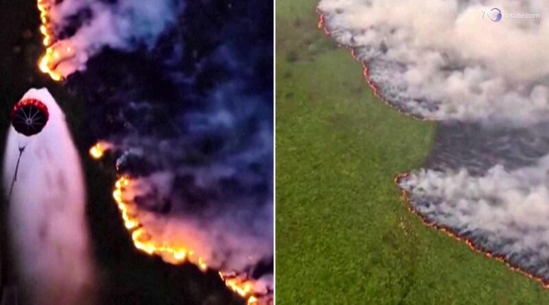 La battaglia contro gli incendi vista dal cielo: i Chinook olandesi sul fronte del fuoco in Belgio