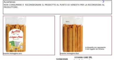 Ago metallico nei grissini, ritirato un lotto dal mercato