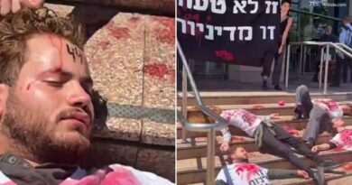 Tel Aviv, manifestanti a terra con i numeri sulla fronte contro l'IDF