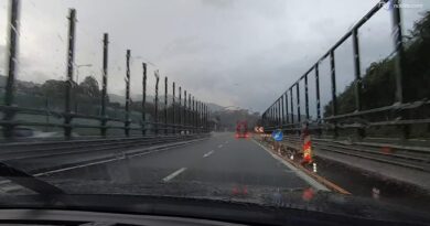 Maltempo in Liguria: piogge intense fra Genova e Chiavari, il camera car