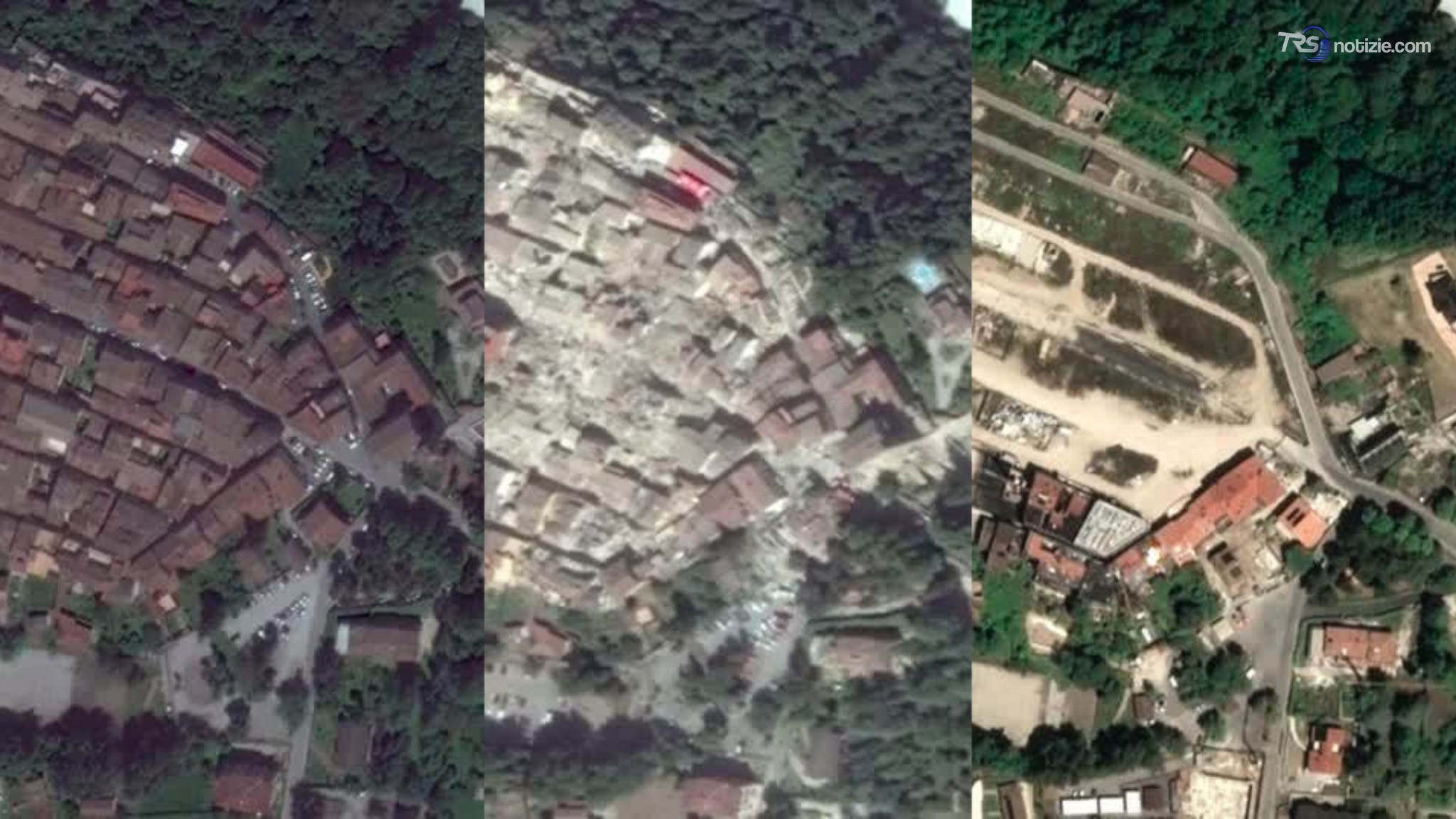 10 anni fa il terremoto di Amatrice: le immagini satellitari prima, dopo e oggi