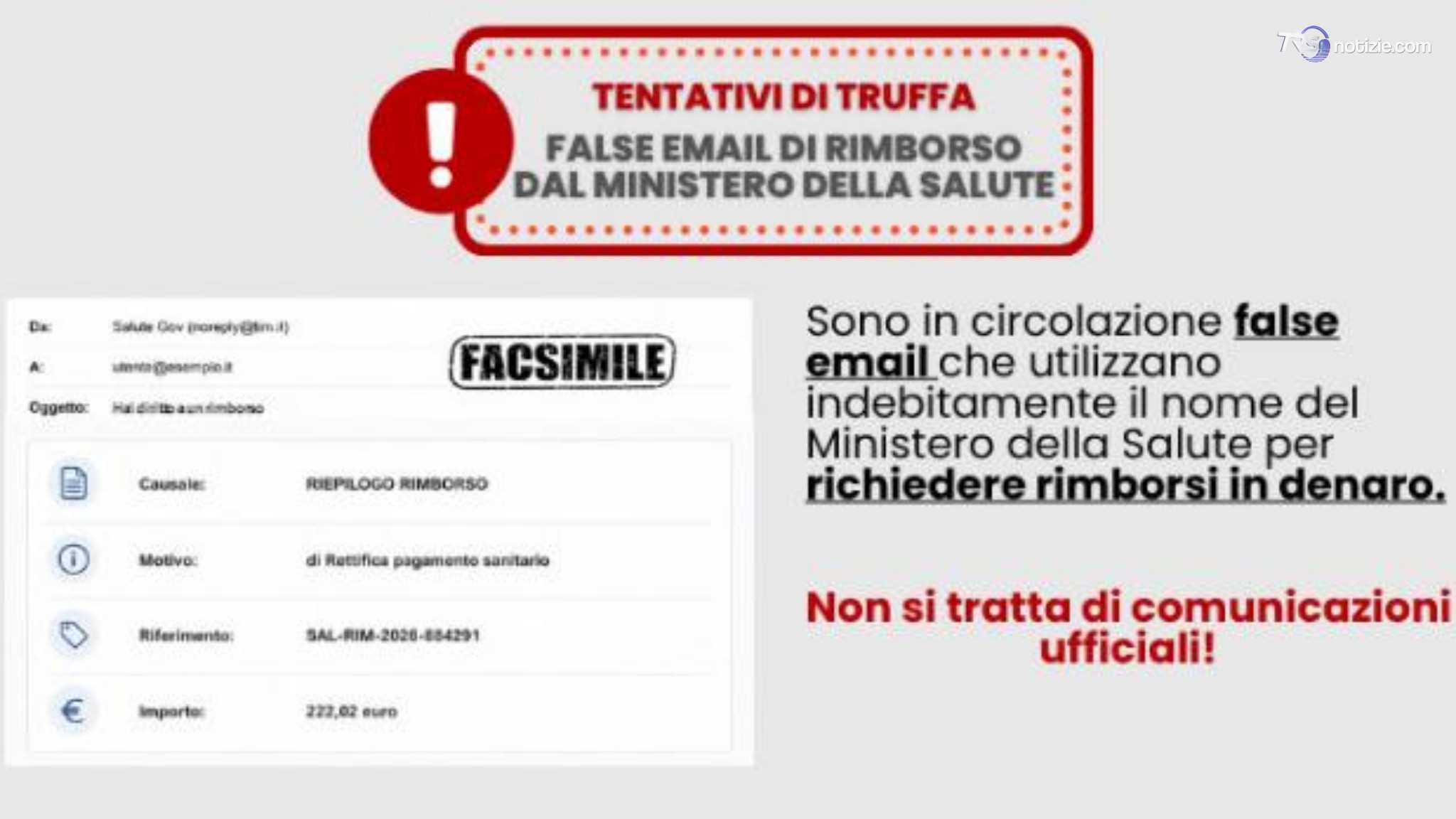 False email su rimborsi economici a nome del ministero della Salute: "Non cliccate sui link"