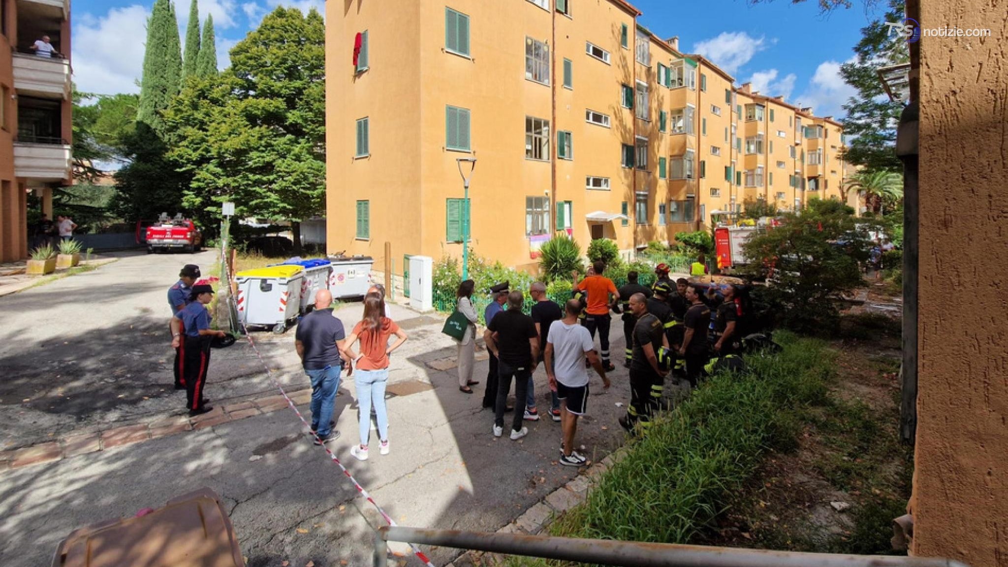 Perugia, esplosione e crollo di una palazzina: le immagini dal drone dei vigili del fuoco