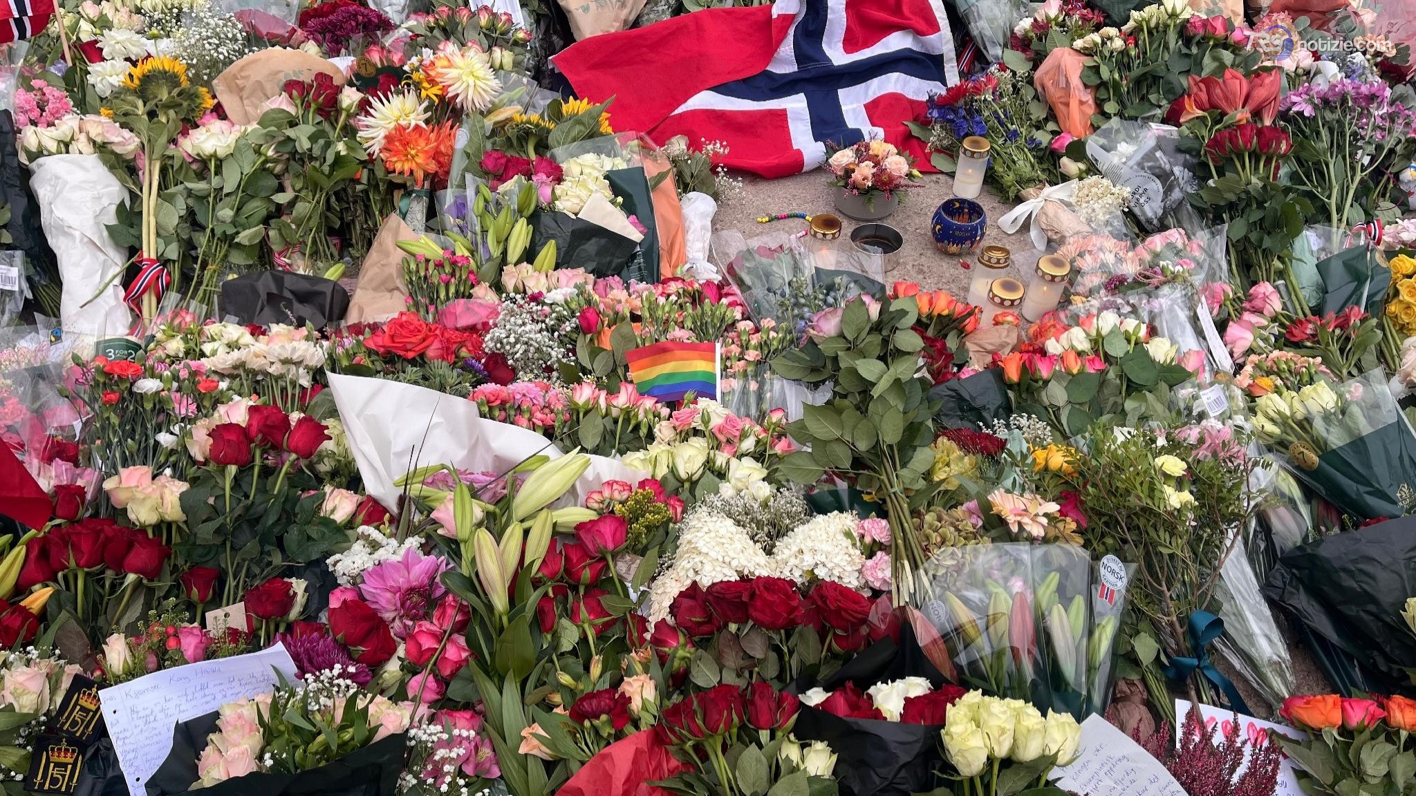 Morte di re Harald: l'omaggio dei sudditi davanti al Palazzo reale di Oslo