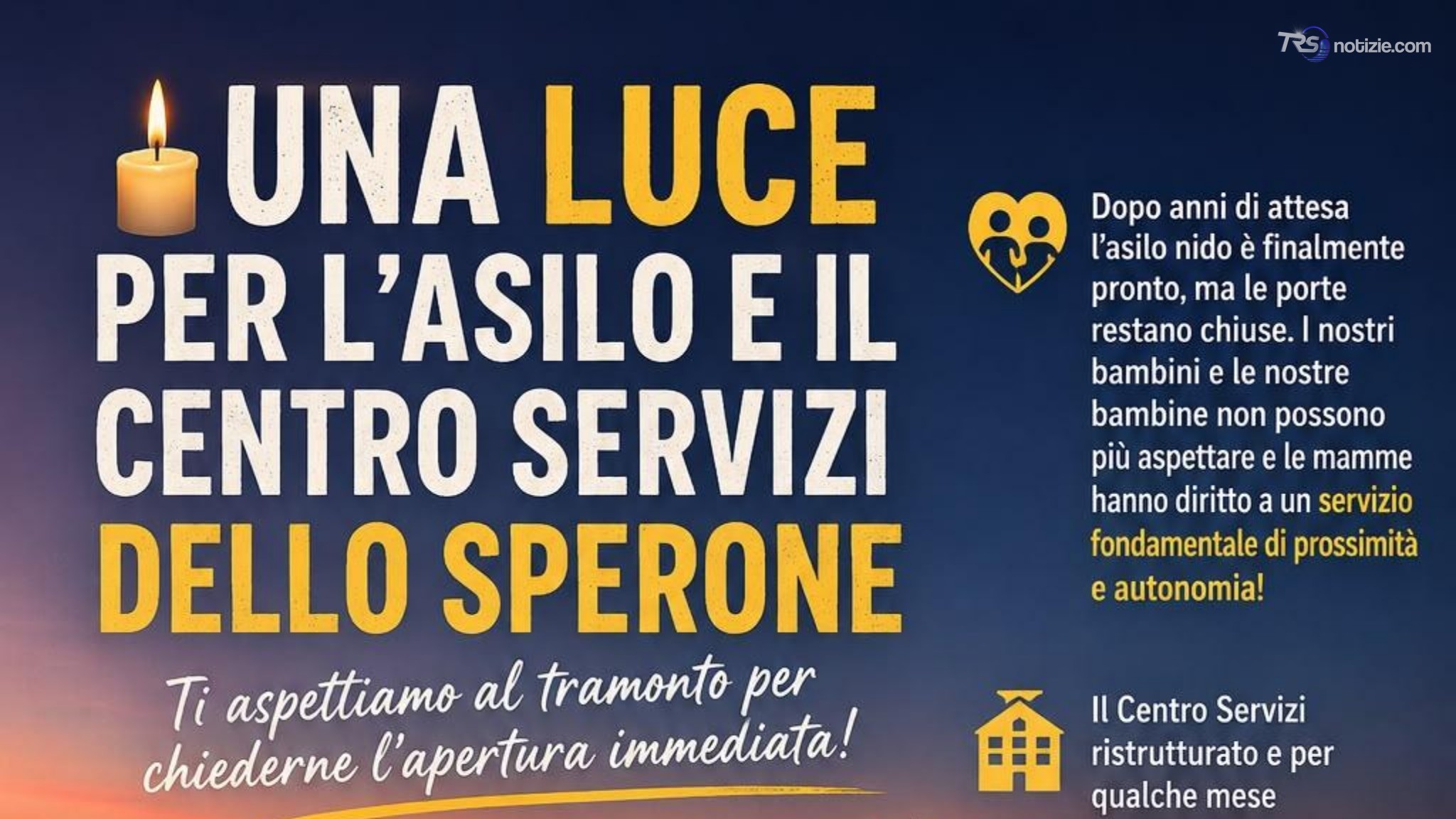 Palermo, fiaccolata allo Sperone per far aprire l'asilo già pronto