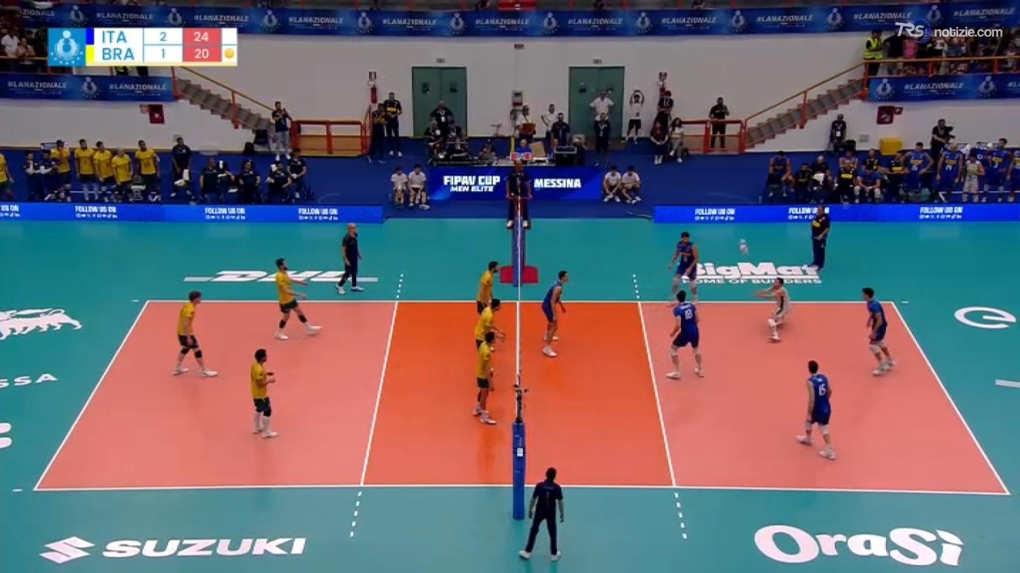 Pallavolo maschile, l'Italia batte il Brasile e saluta Messina