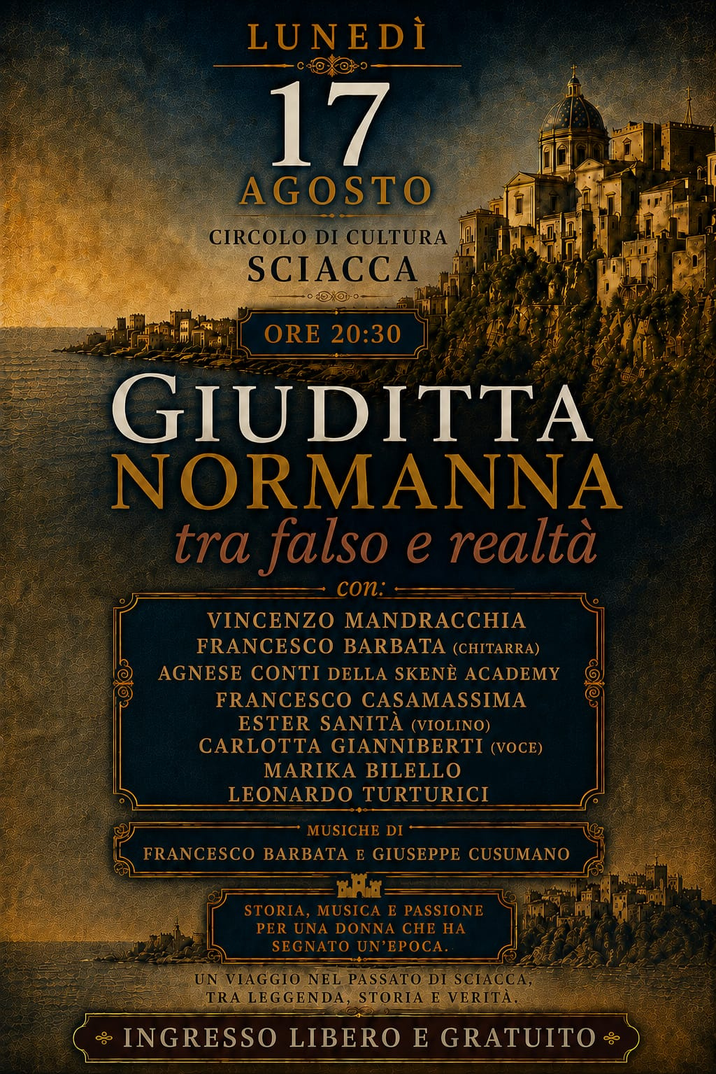 Sciacca, al Circolo di Cultura “Giuditta Normanna tra falso e realtà”