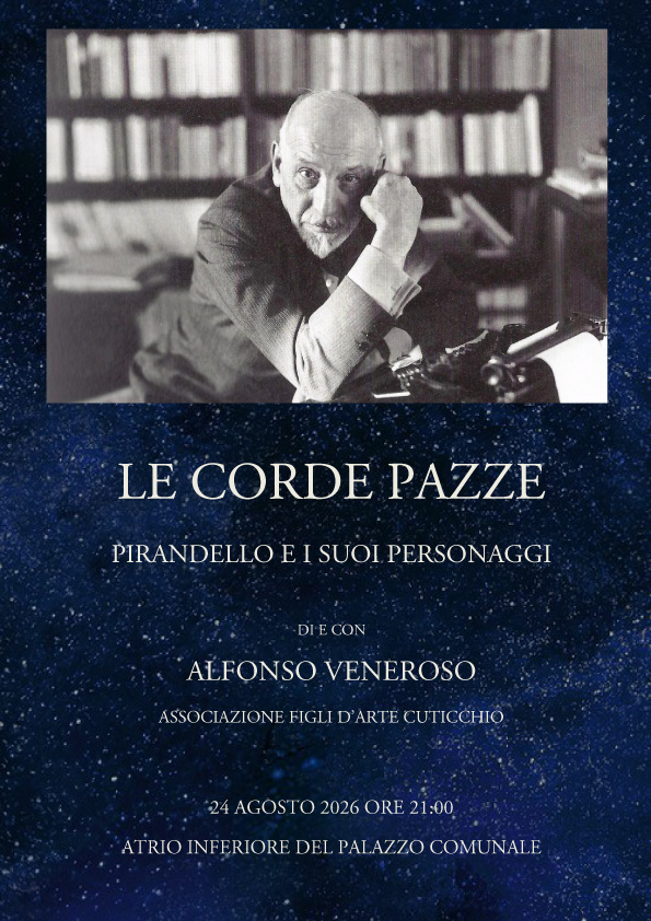 Sciacca, il 24 agosto “Pirandello incontra i suoi personaggi” nell’Atrio Inferiore del Comune