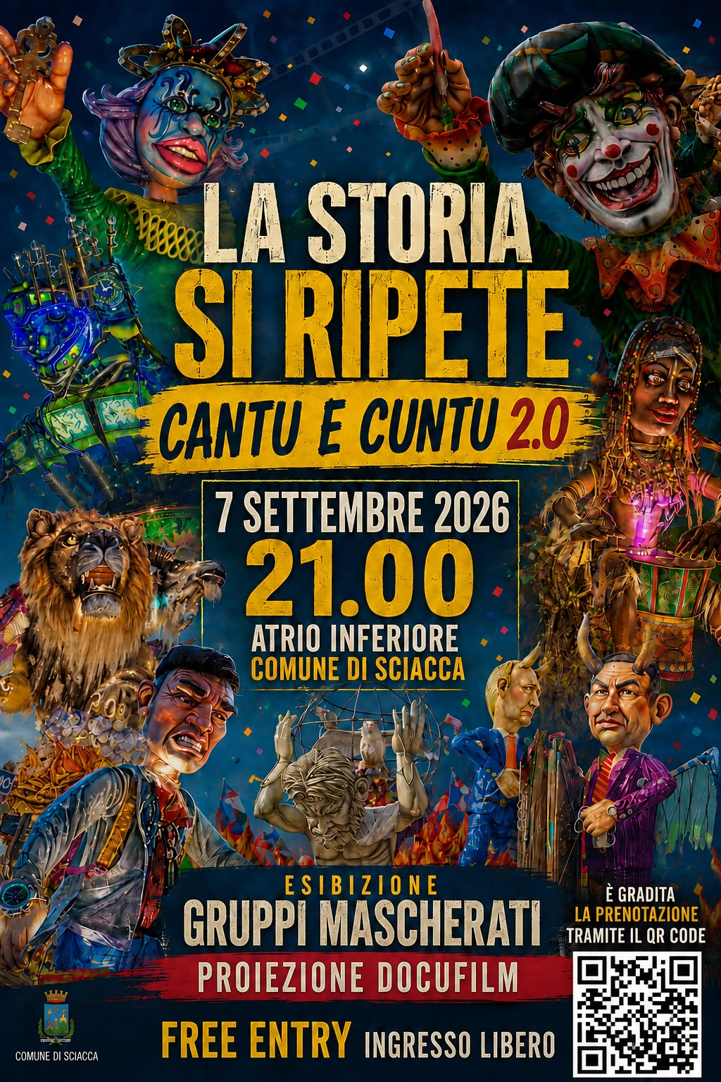 Sciacca, il Carnevale tra memoria e nuove generazioni: il 7 settembre “La storia si ripete – Cantu e Cuntu 2.0”