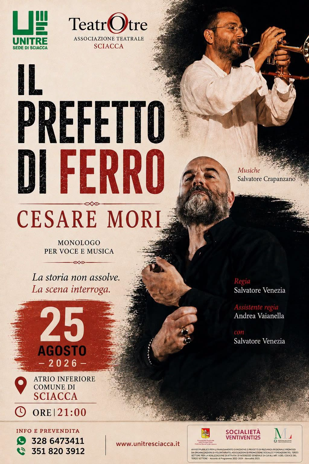 Sciacca, questa sera “Il Prefetto di Ferro – Cesare Mori” nell’atrio Comunale