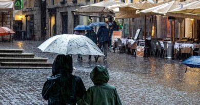 Nuova ondata di maltempo al Centro-Sud, allerta gialla in sette regioni