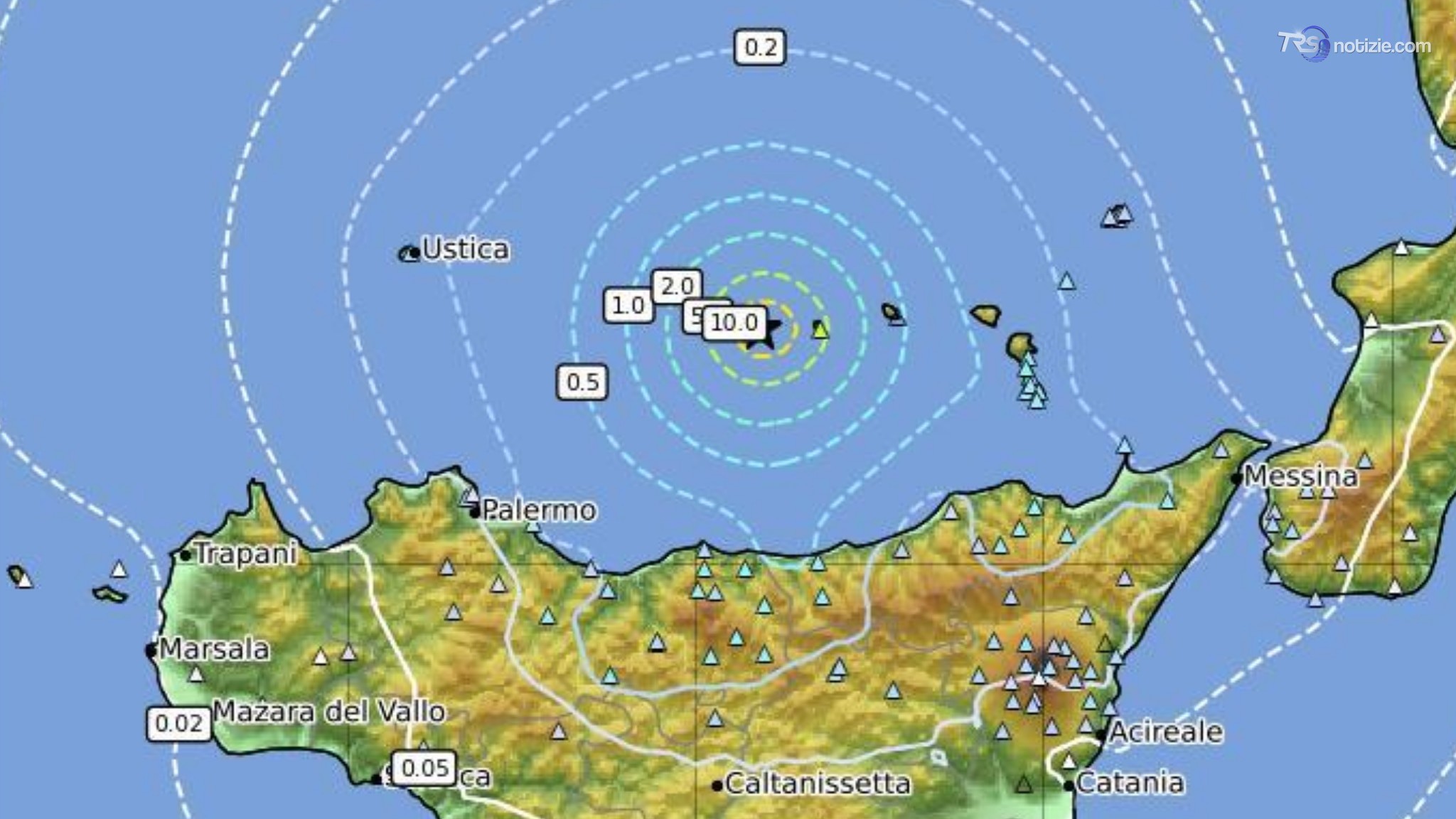Terremoti, lieve scossa nell'area delle Isole Eolie