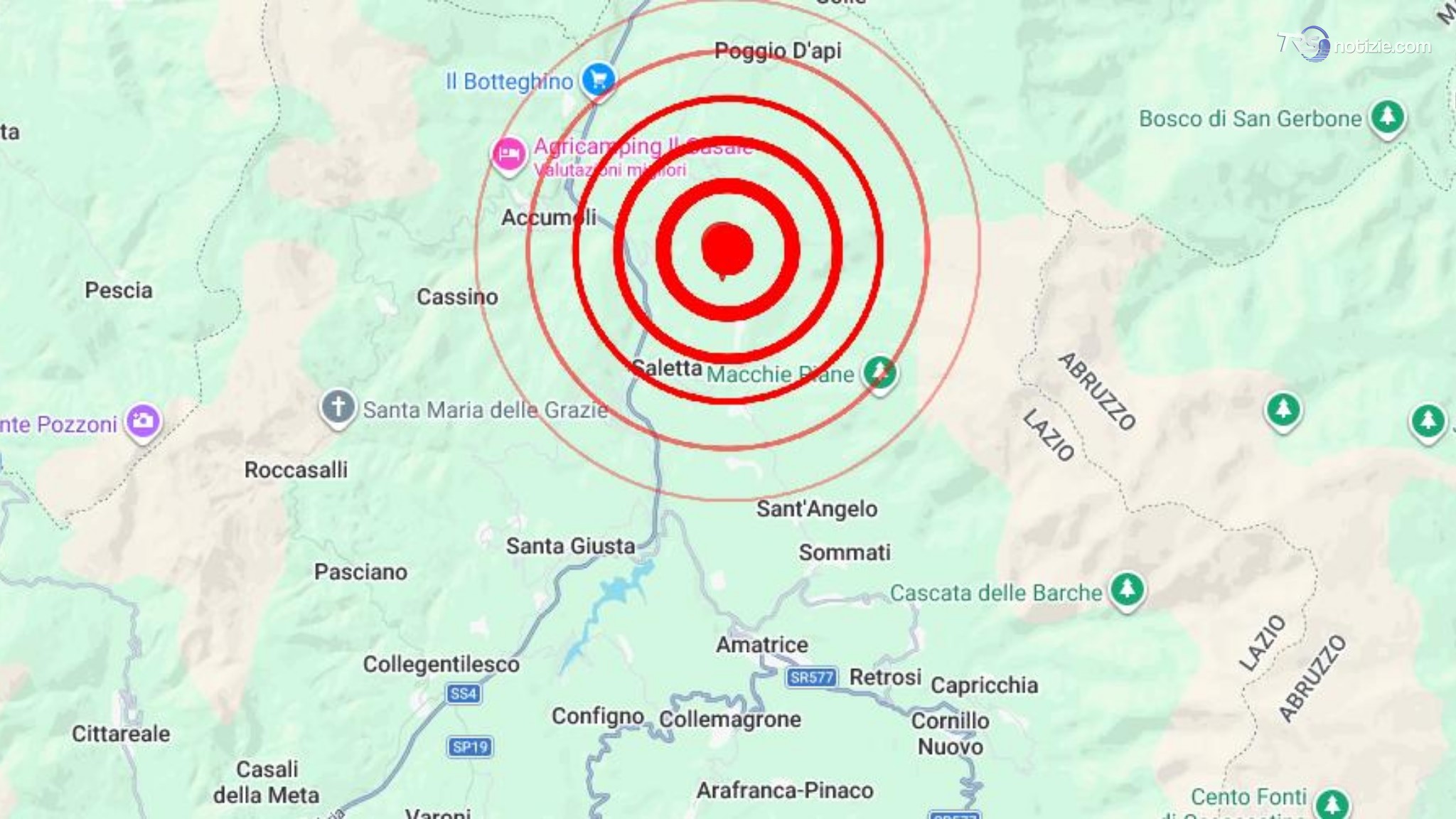 Terremoto ad Accumoli, scossa di magnitudo 2.9 a pochi chilometri da Amatrice