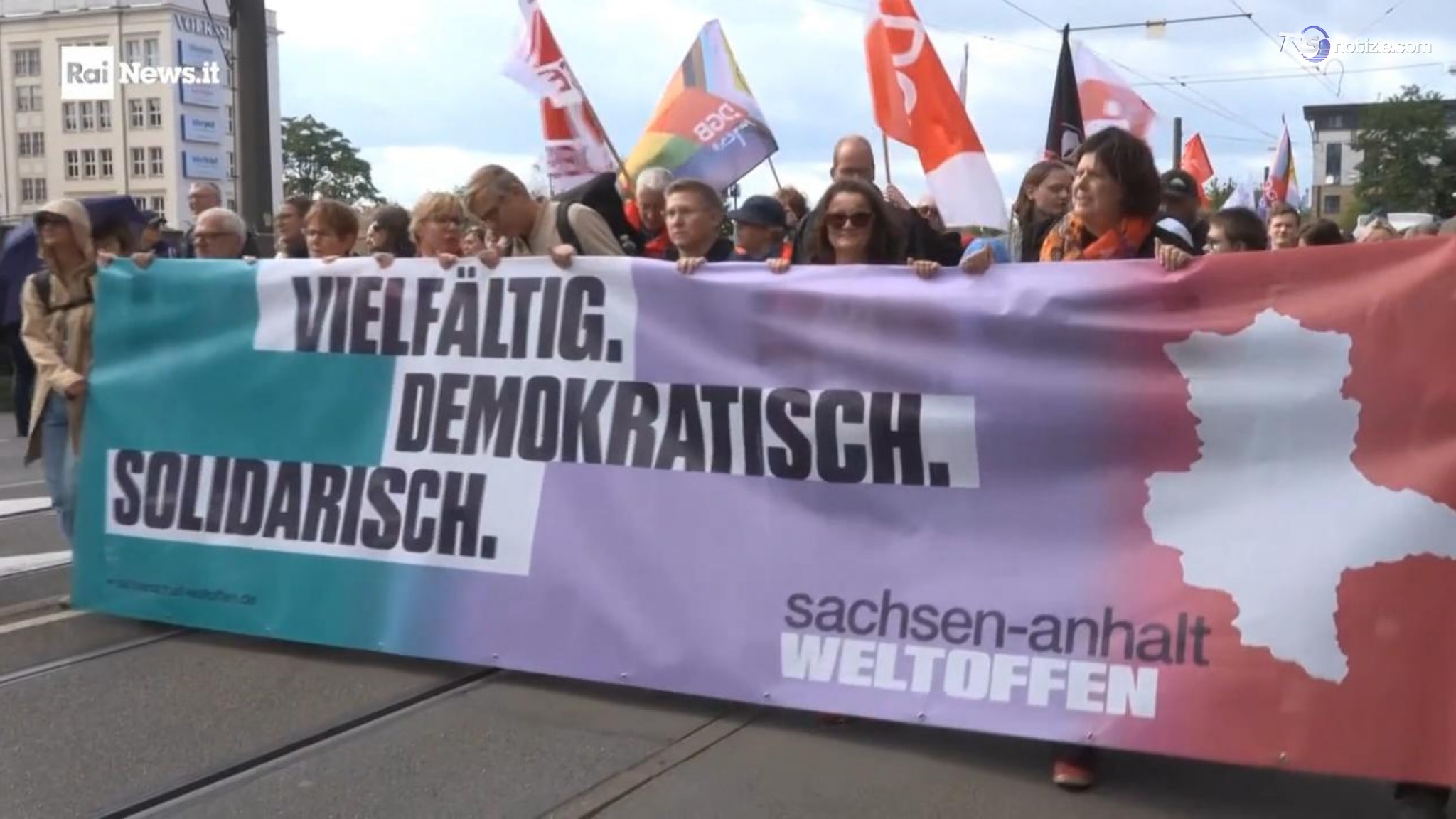 Manifestazioni pro democrazia in Sassonia Anhalt alla vigilia del voto