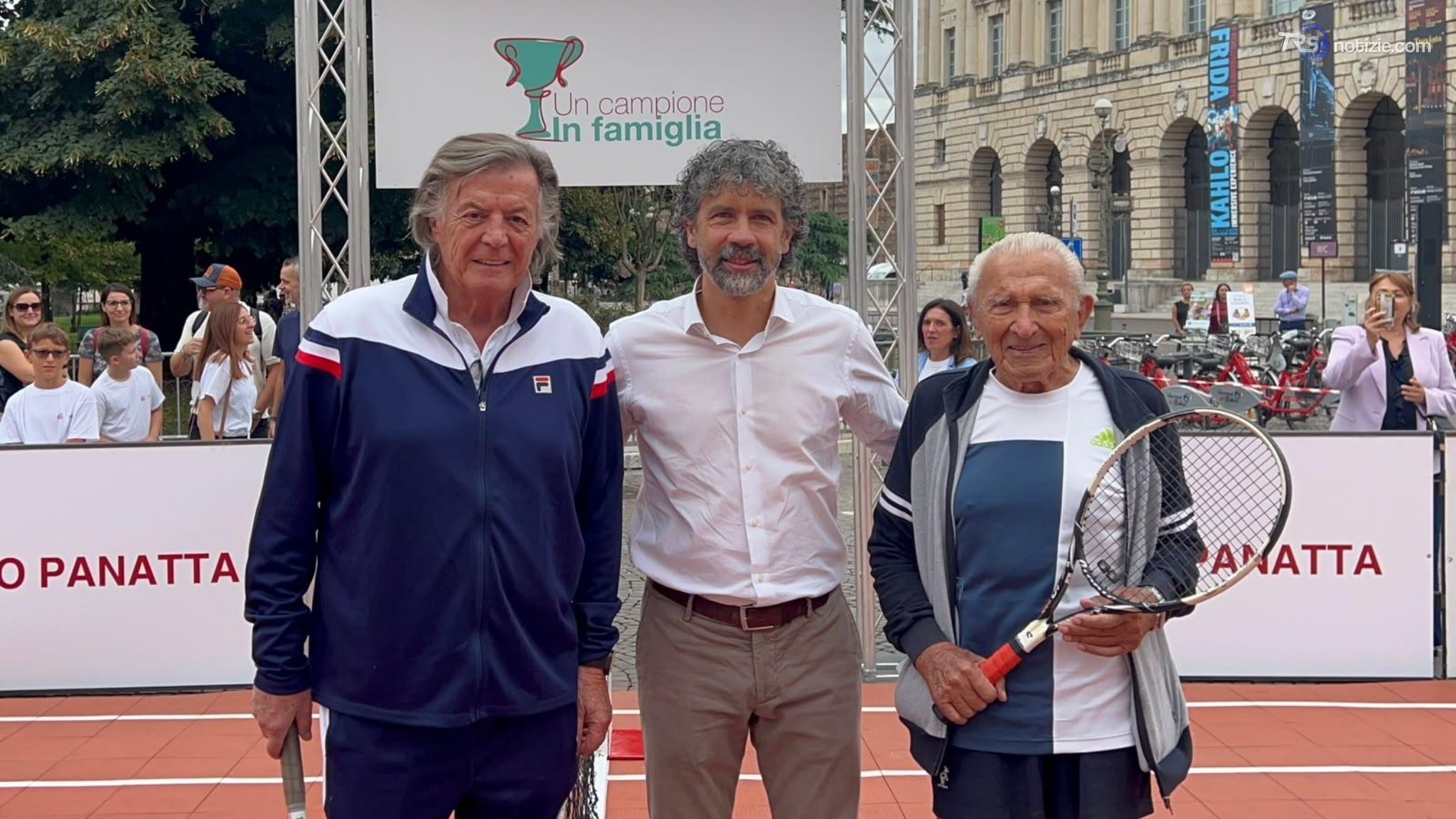 A Verona arriva il tour "Un campione in famiglia" e Panatta gioca con un centenario