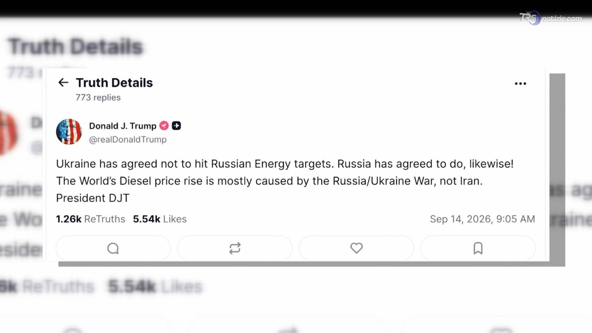 Caro carburanti, Trump: "Colpa della guerra in Ucraina, non della crisi nel Golfo"