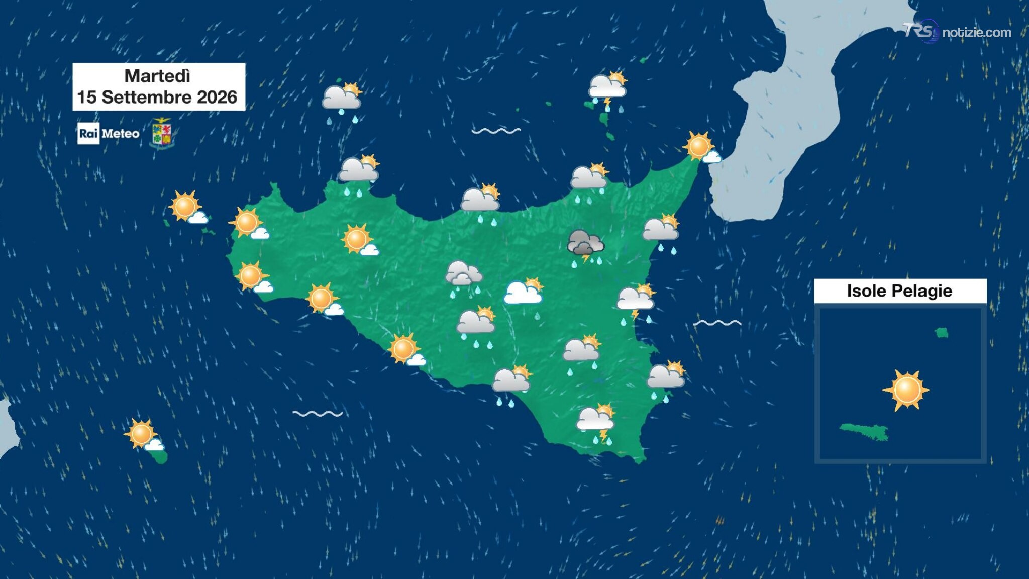 Le previsioni meteo di oggi, 15 settembre: acquazzoni sparsi e temperature in calo