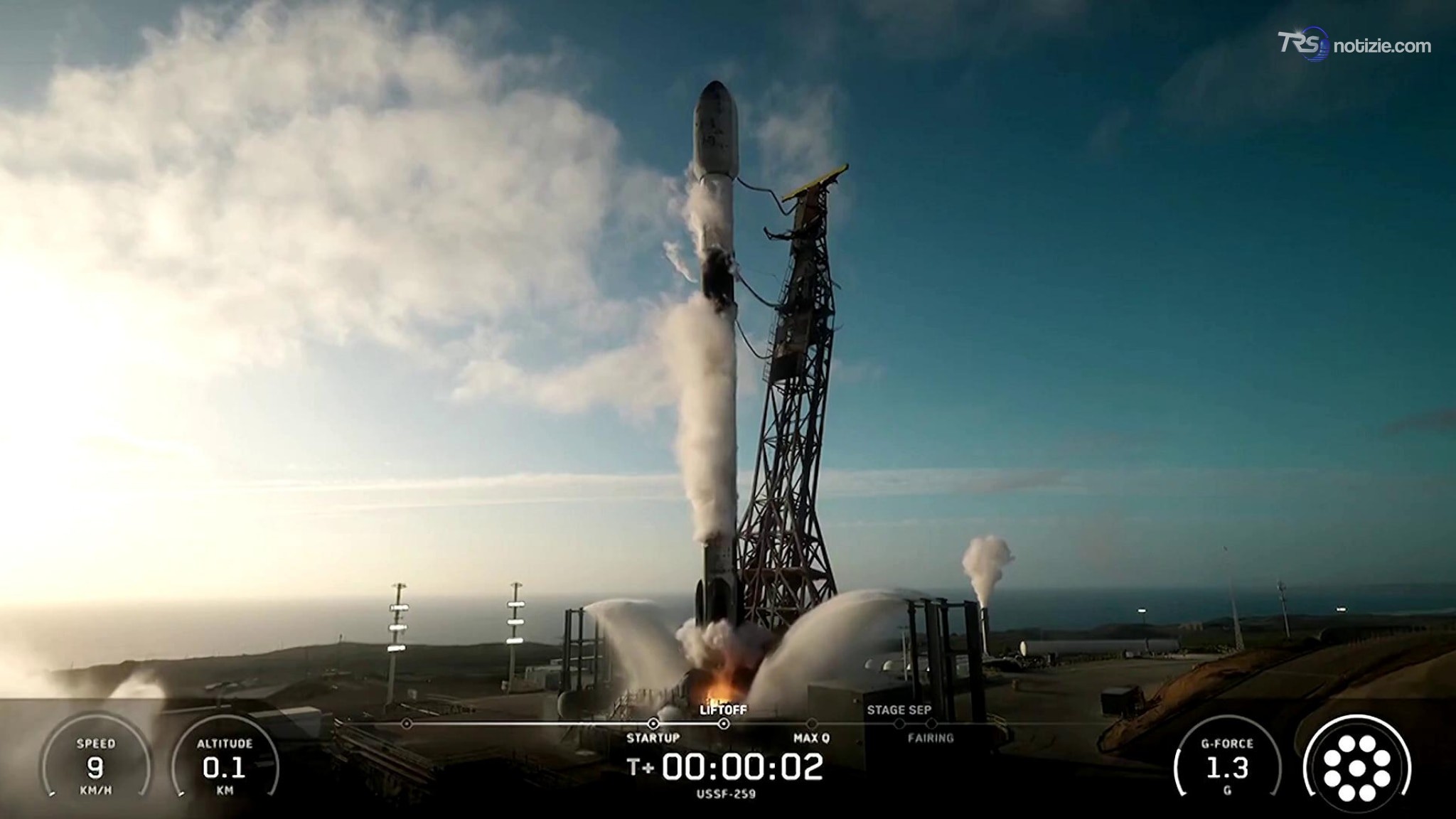 Decolla la missione segreta di SpaceX: il Falcon 9 torna a terra dopo il lancio
