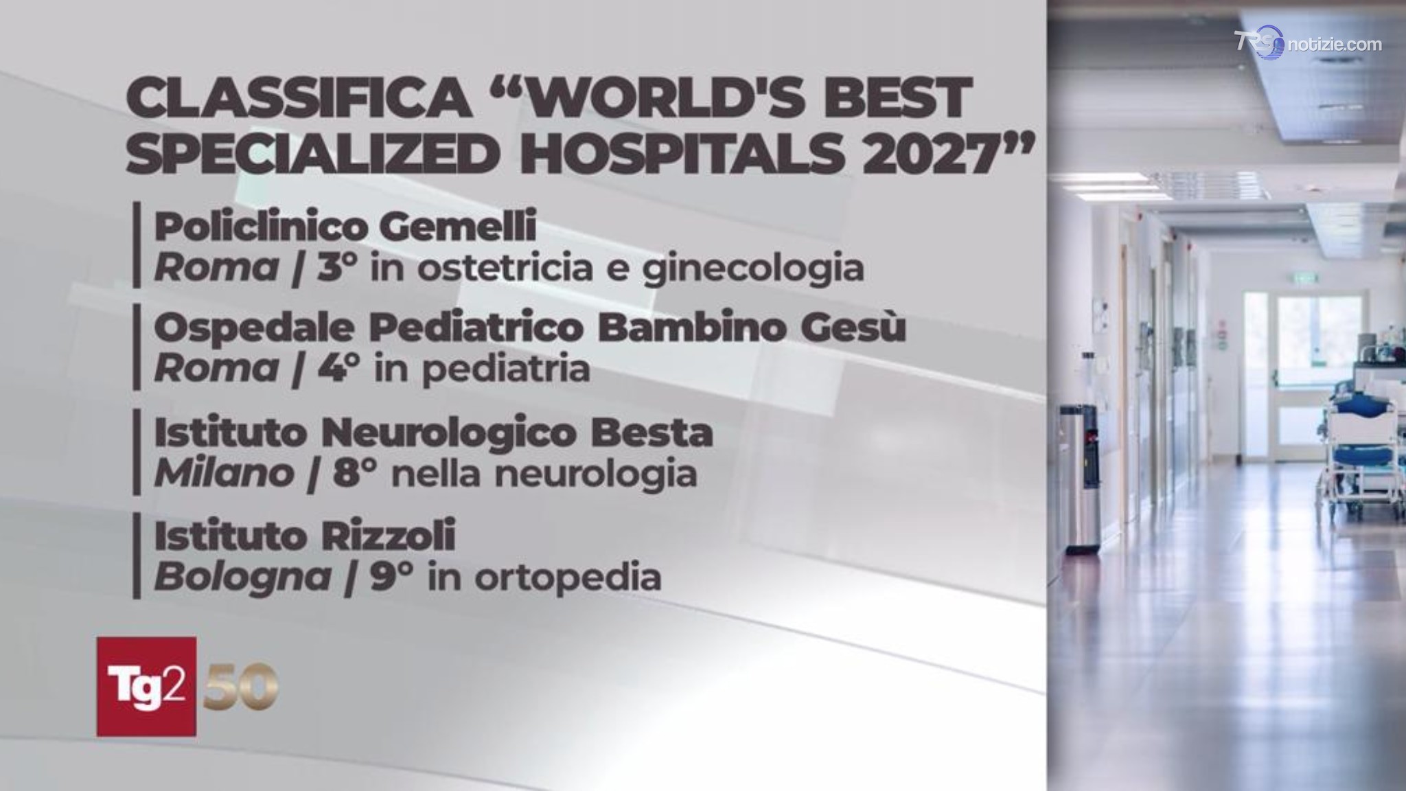 Le vette della sanità italiana nella classifica di Newsweek: 4 strutture nella top ten