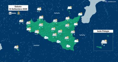 Previsioni del tempo sabato 19 Settembre 2026
