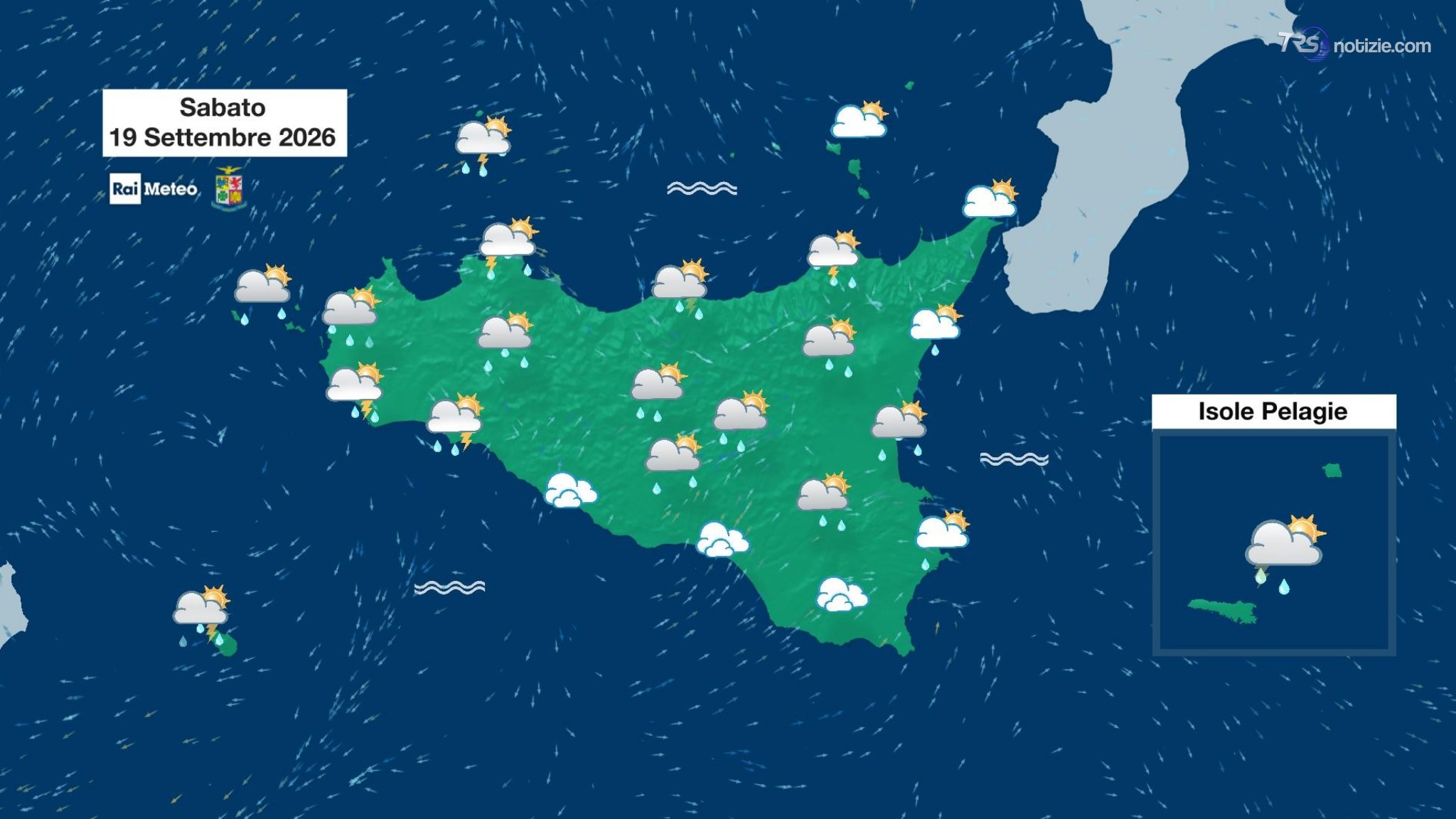 Previsioni del tempo sabato 19 Settembre 2026