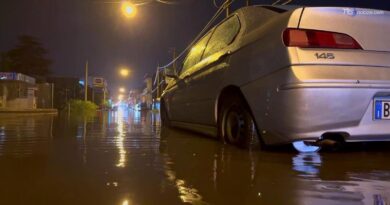Maltempo nel catanese, il distributore è sommerso dalla pioggia