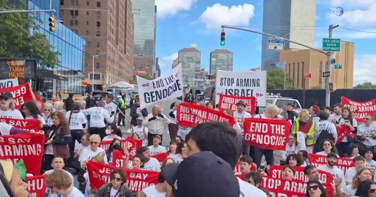 Proteste nel giorno di Netanyahu all’ONU: “Basta bombe”