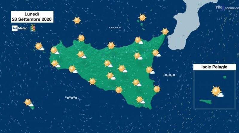 Le previsioni del tempo in Sicilia per lunedì 28