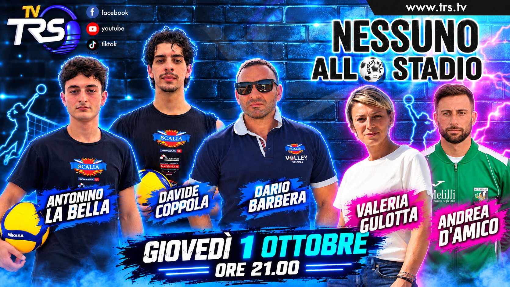 “Nessuno allo Stadio”, giovedì puntata speciale: spazio alla Scalia Volley e al campionato d'Eccellenza