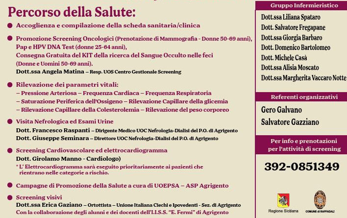 Fastucafest 2026, l’ASP di Agrigento porta a Raffadali la “Piazza della Salute”