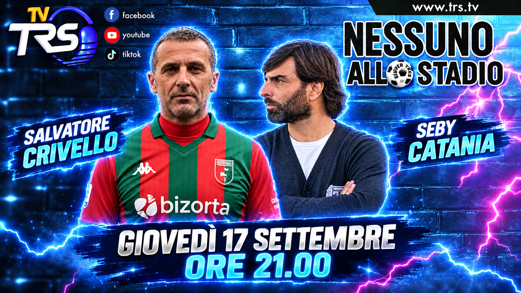 “Nessuno allo Stadio”, stasera l’undicesima puntata con Salvatore Crivello e Seby Catania