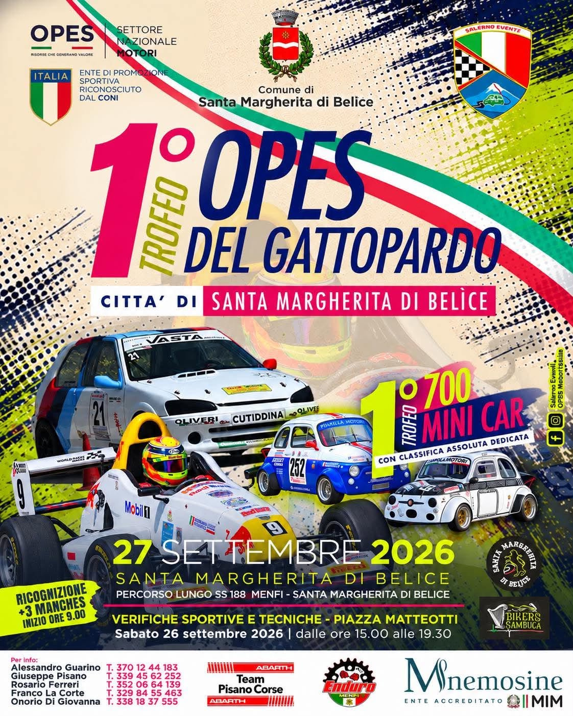 Santa Margherita di Belìce, il 27 settembre il 1° Trofeo OPES del Gattopardo