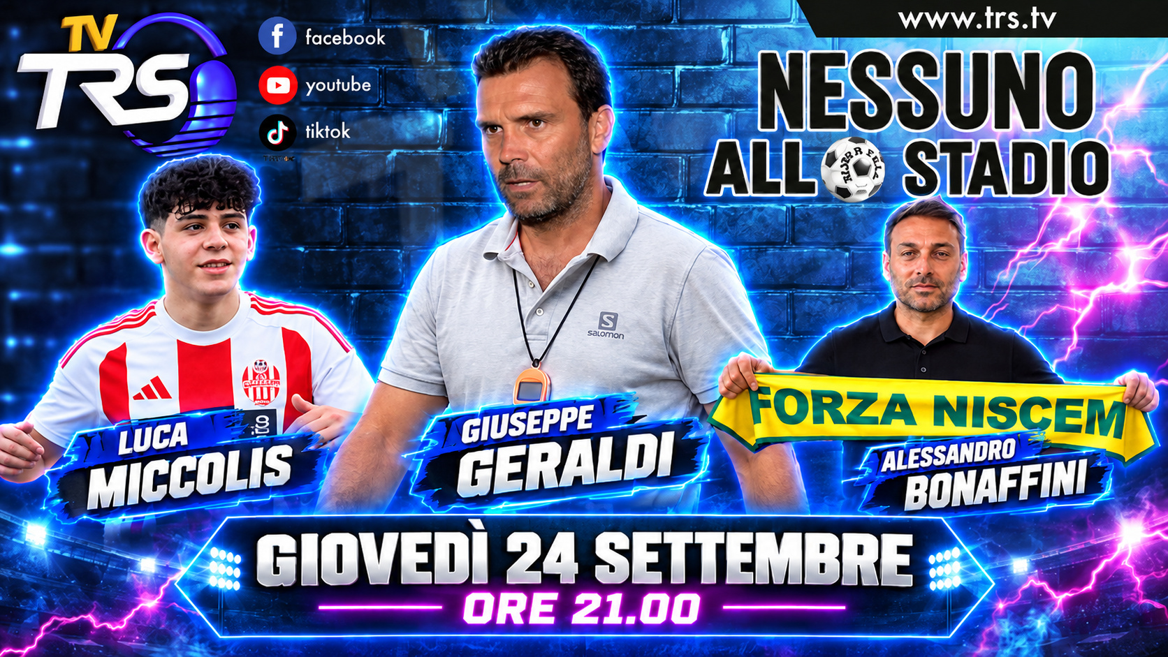“Nessuno allo Stadio”, stasera la dodicesima puntata con Giuseppe Geraldi, Luca Miccolis e Alessandro Bonaffini