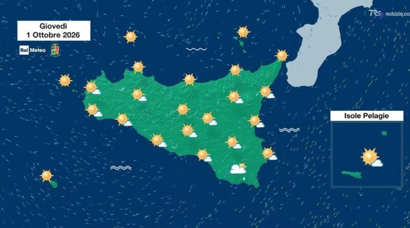 Cieli sereni e venti deboli. Mar Ionio mosso
