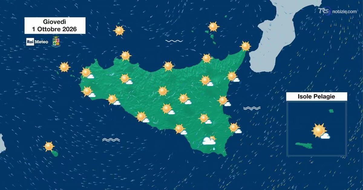 Cieli sereni e venti deboli. Mar Ionio mosso