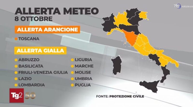 Nuova perturbazione atlantica porta temporali, allerta maggiore in Toscana: diversi danni
