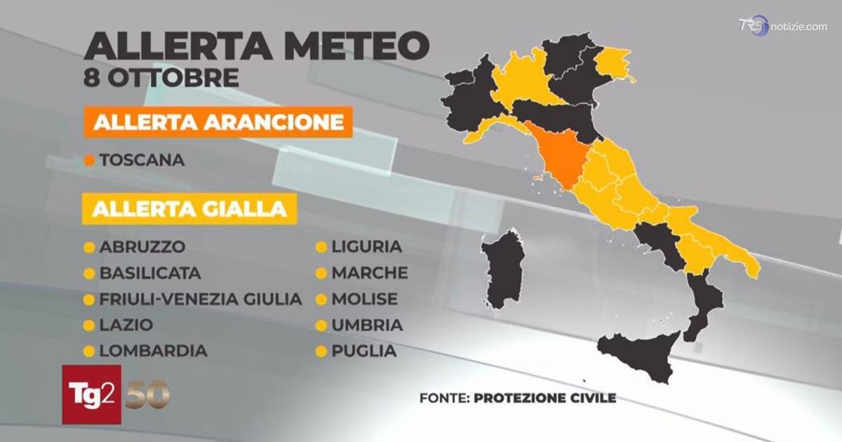 Nuova perturbazione atlantica porta temporali, allerta maggiore in Toscana: diversi danni