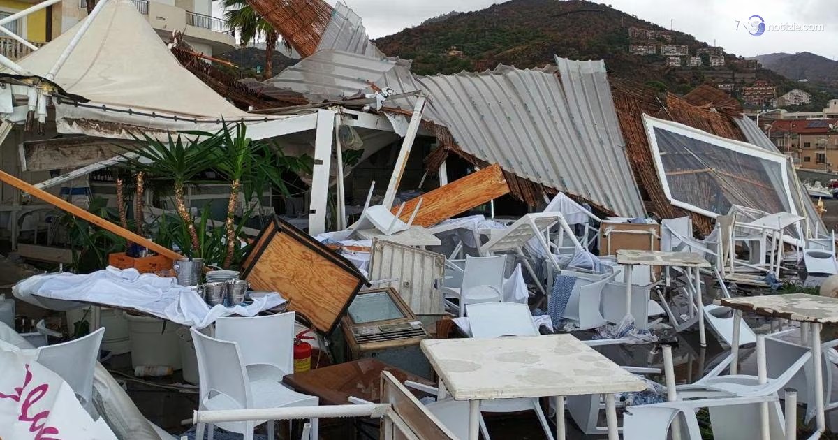 Tromba marina a Letojanni devasta stabilimento balneare