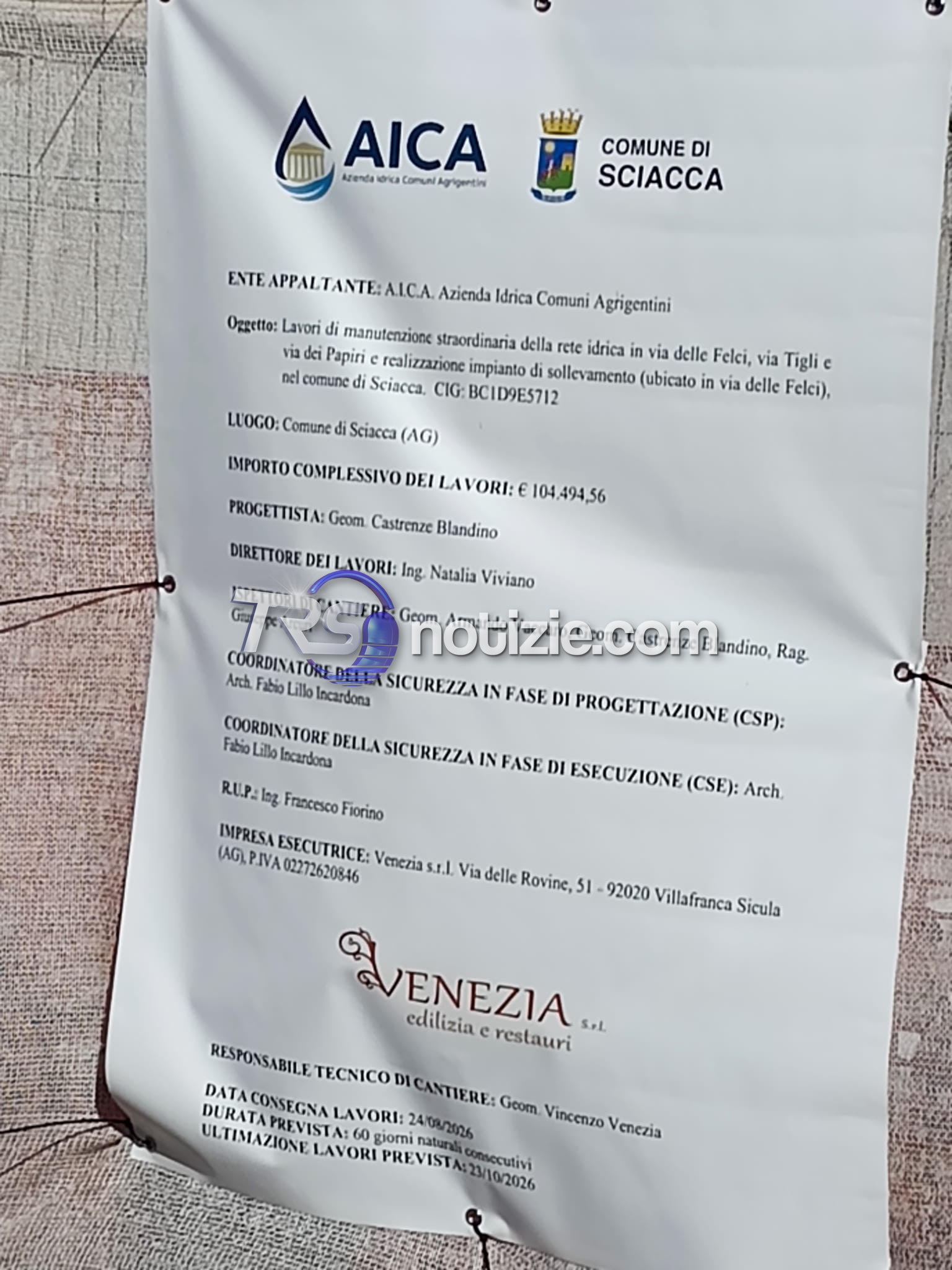 Sciacca, servizio idrico: Curreri annuncia nuovi interventi straordinari e sollecita AICA sulle perdite d'acqua