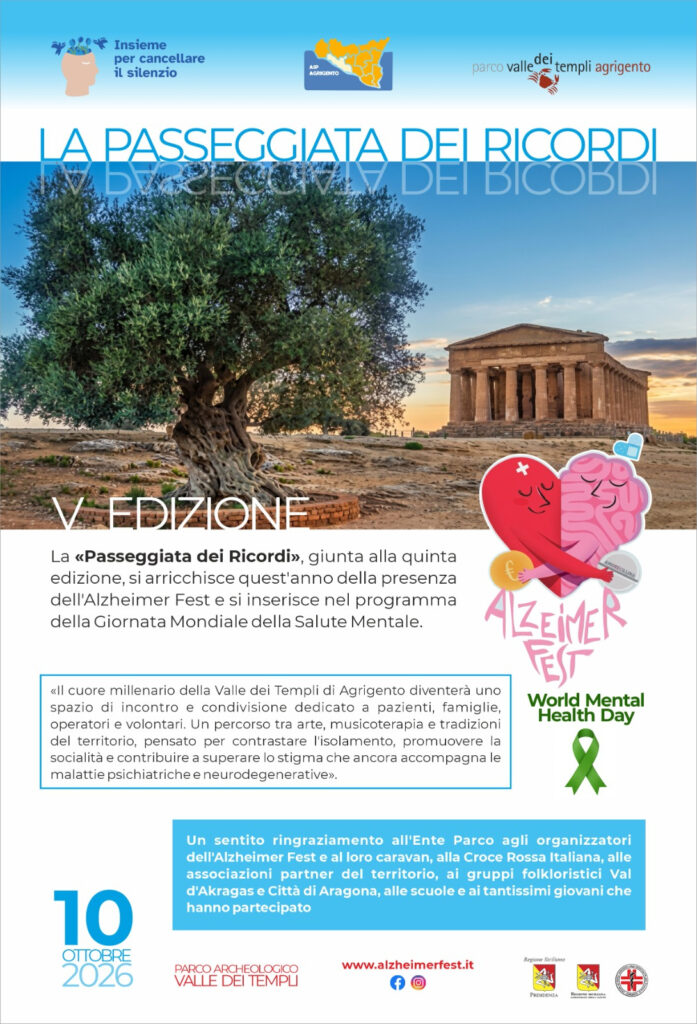 Alla Valle dei Templi la quinta «passeggiata dei ricordi»: salute mentale, memoria e socialità