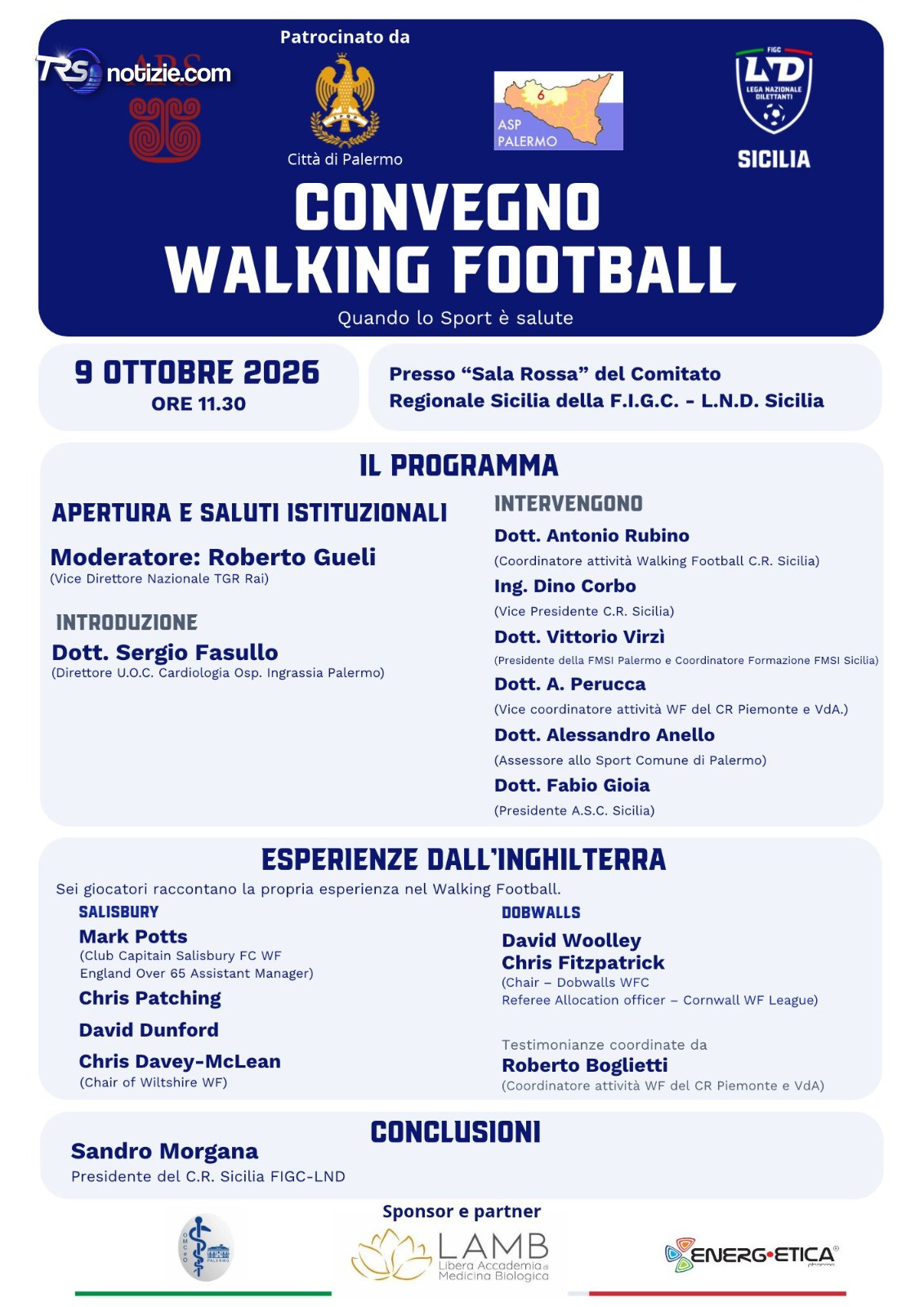 Walking Football, in Sicilia un convegno sui benefici dello sport dopo i 50 anni