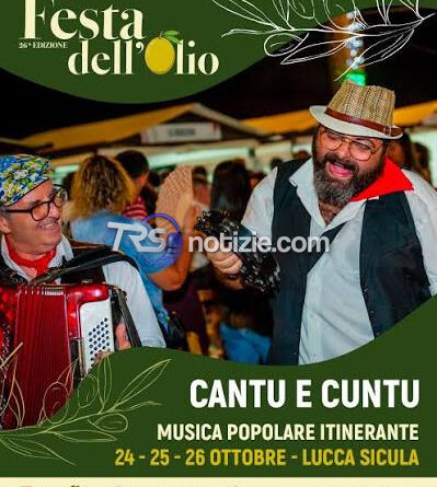 Lucca Sicula, torna la Festa dell’Olio: tre giorni di eventi con Iva Zanicchi, Fargetta, Giuseppe Castiglia e Salvo La Rosa