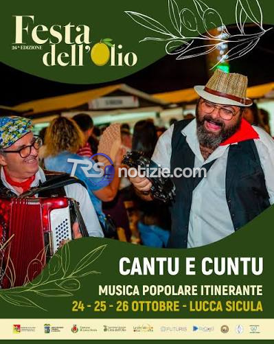 Lucca Sicula, torna la Festa dell’Olio: tre giorni di eventi con Iva Zanicchi, Fargetta, Giuseppe Castiglia e Salvo La Rosa