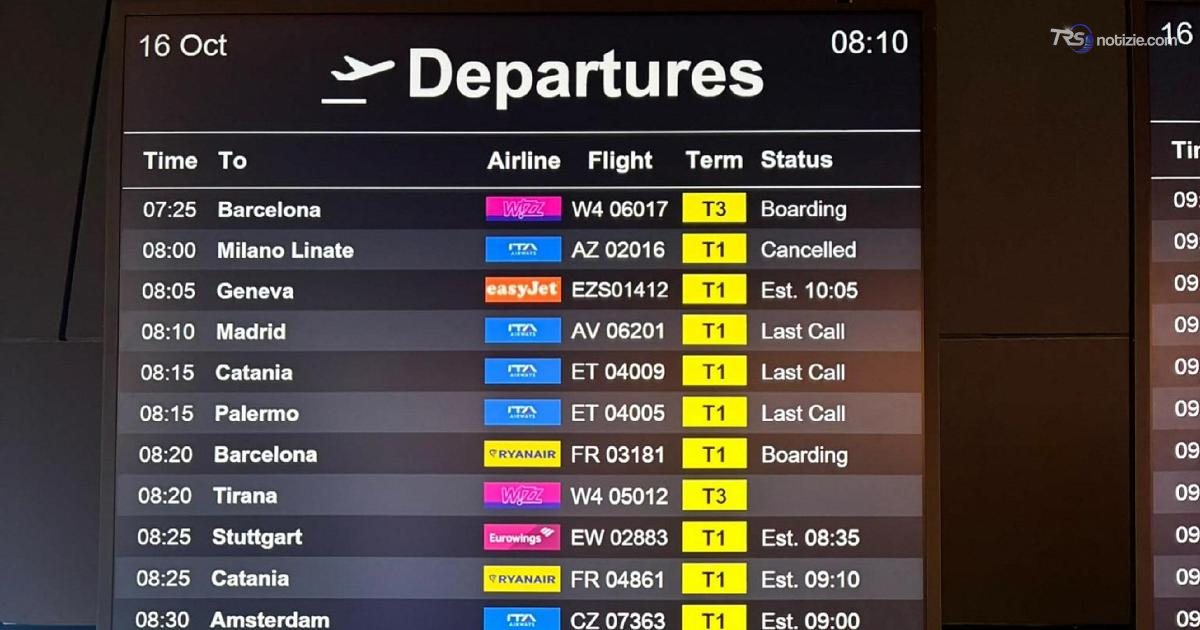 Anomalie rete, traffico aereo rallentato