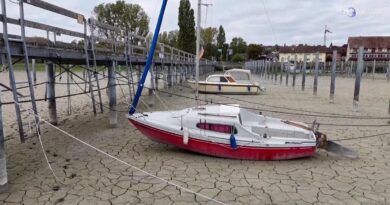 Lago di Costanza un metro sotto la media: le barche posano sul fondale asciutto