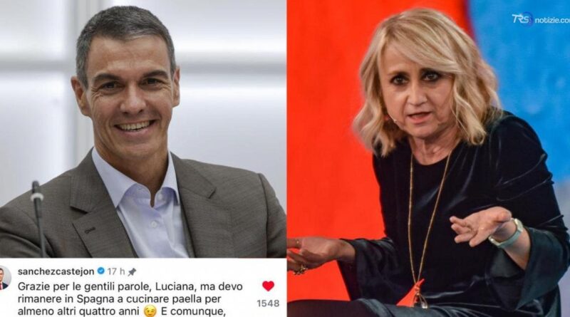 "Pedro vieni in Italia": la risposta ironica di Sanchez a Luciana Littizzetto